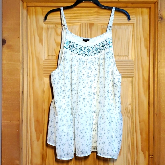Torrid size 5 strappy shirt, white with beads